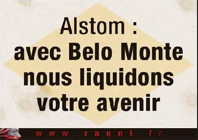 ALSTOM : NON... à la participation de la au saccage du cœur de la forêt amazonienne