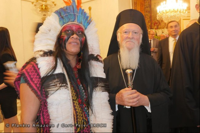 Valdelice Veron et Bartholomée Ier à l’Elysée le 20 juillet 2015 Valdelice Veron et Bartholomée Ier à l’Elysée le 20 juillet 2015