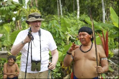The King of Norway is visiting a Yanomami village